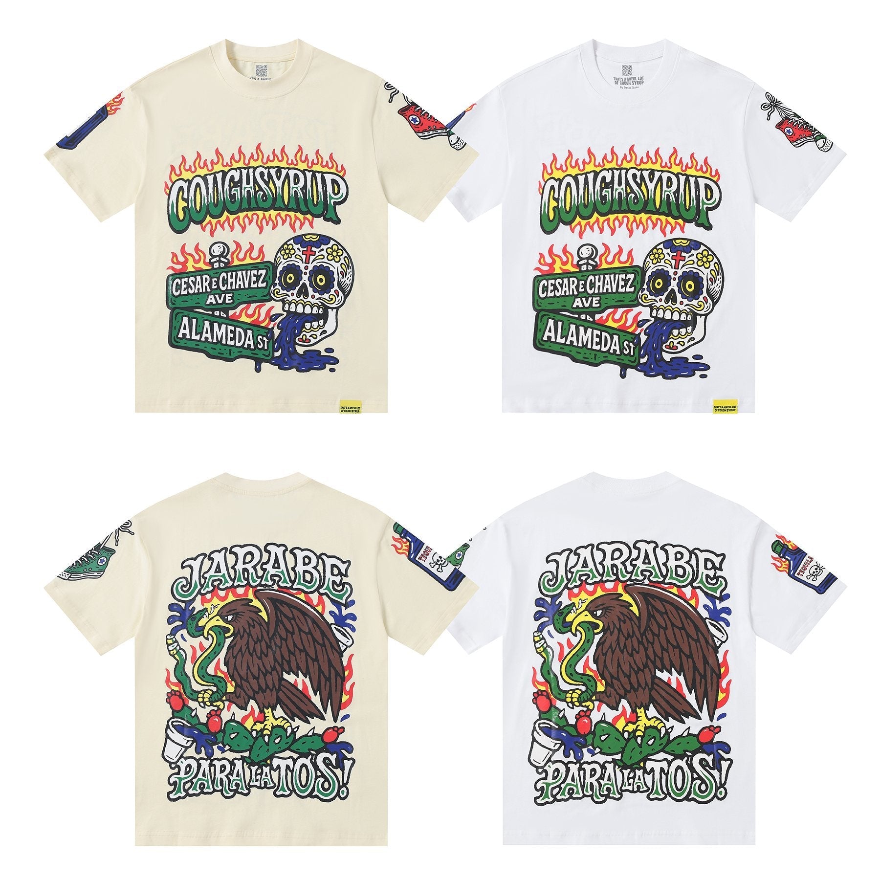 THAT'S A AWFUL LOT OF COUGH SYRUP Front & Back Graphic Short-Sleeve T-Shirt — comparison