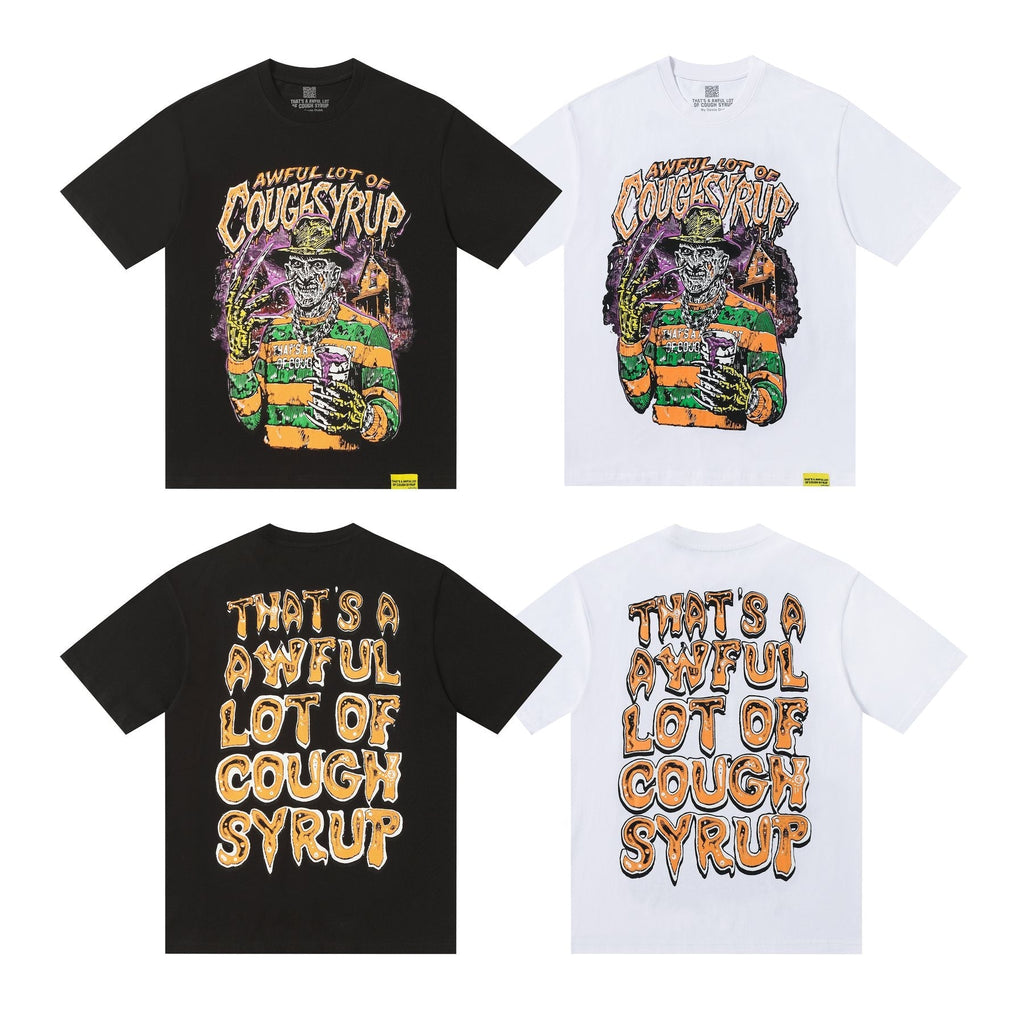 THAT'S A AWFUL LOT OF COUGH SYRUP Front & Back Graphic T-Shirt — comparison