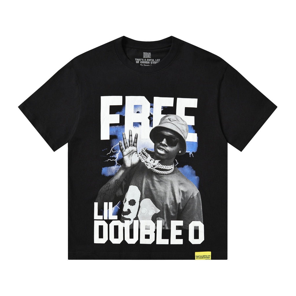 THAT'S A AWFUL LOT OF COUGH SYRUP White & Blue Graphic T-Shirt — front