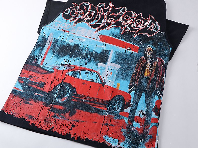 Godspeed Washed Black Rock Graphic T-Shirt — detail