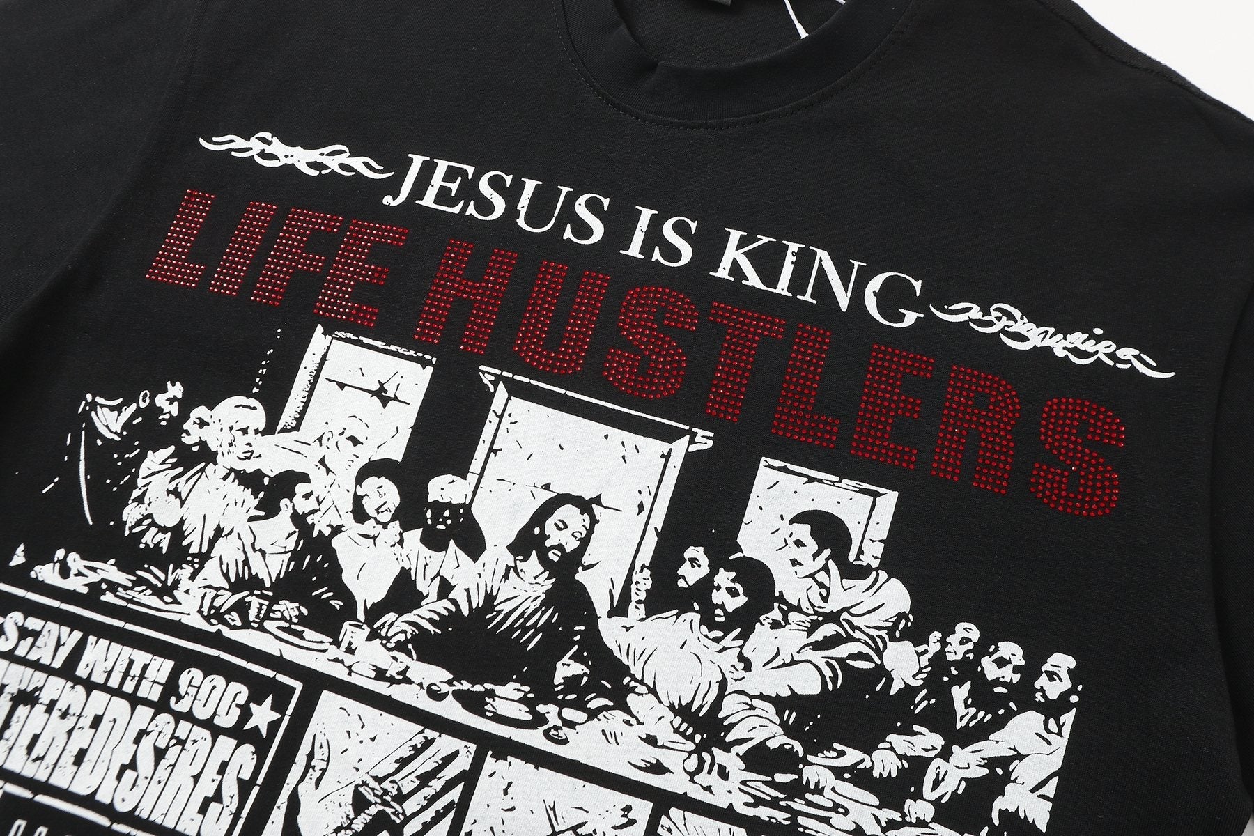 Life Hustlere Jesus Is King Graphic Short-Sleeve T-Shirt — detail