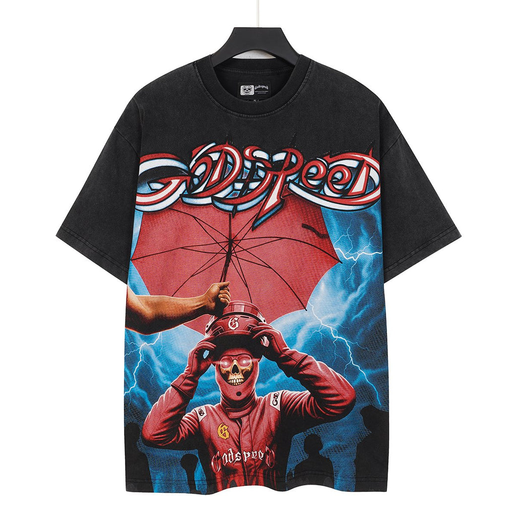 Godspeed Washed Graphic Short-Sleeve T-Shirt — front