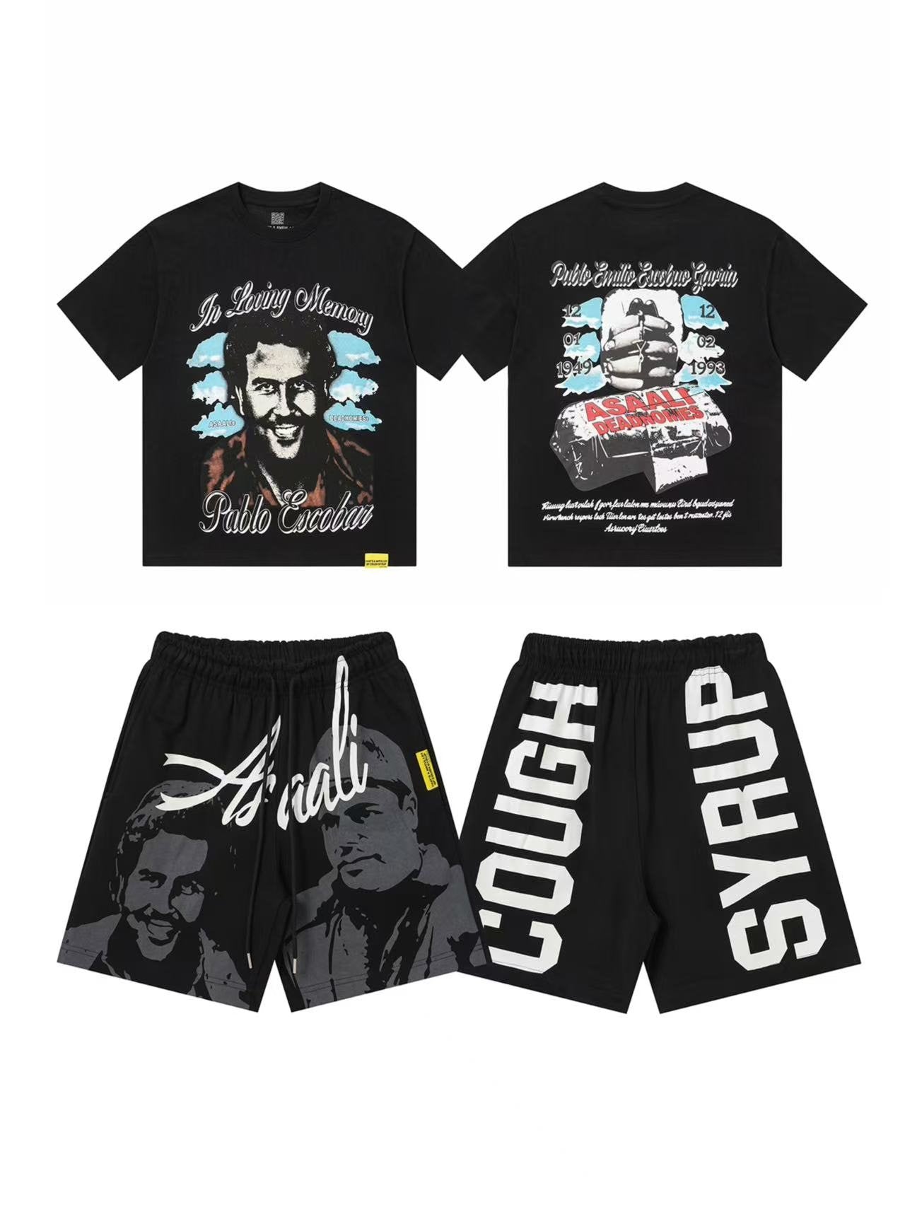 THAT'S A AWFUL LOT OF COUGH SYRUP Pablo Escobar Graphic Short-Sleeve Set — hero