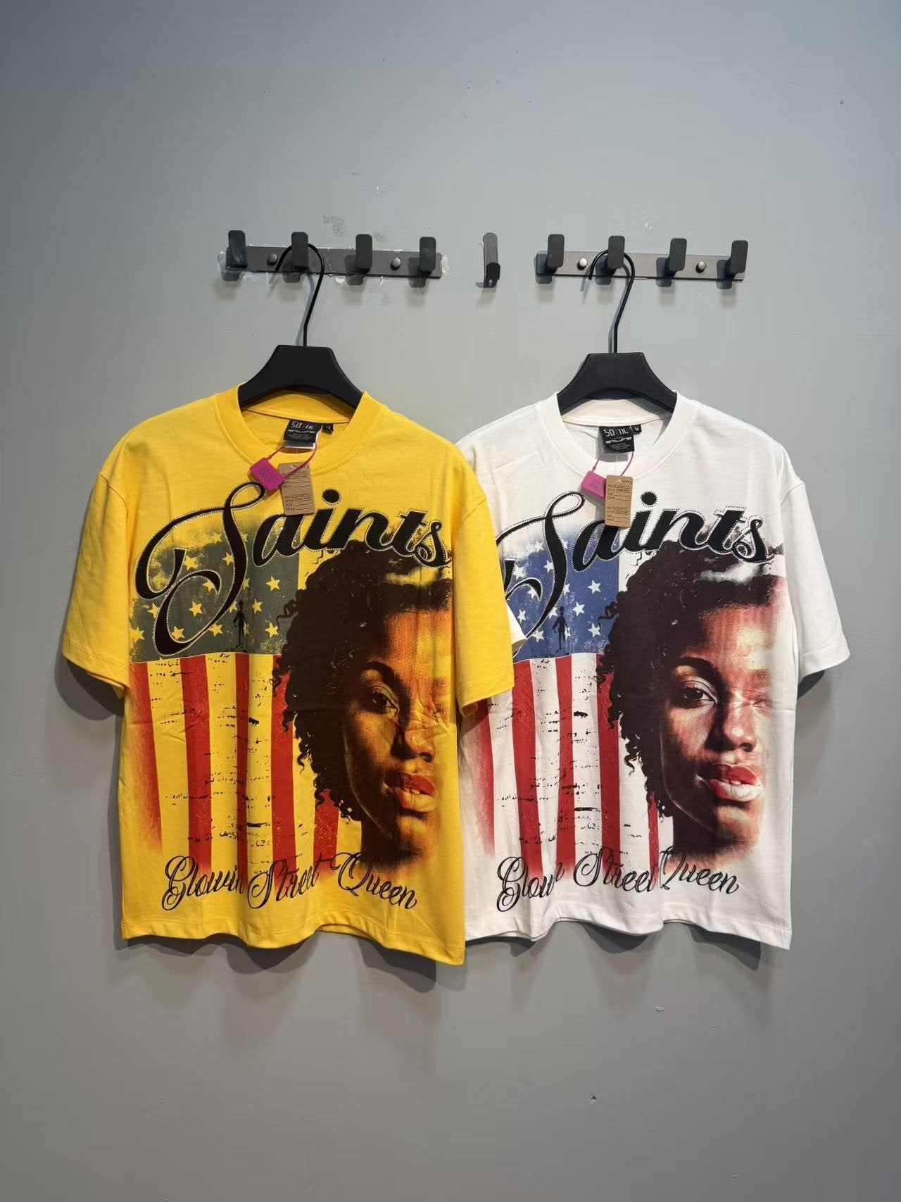 SAINT Glowing Street Queen Graphic T-Shirt — comparison