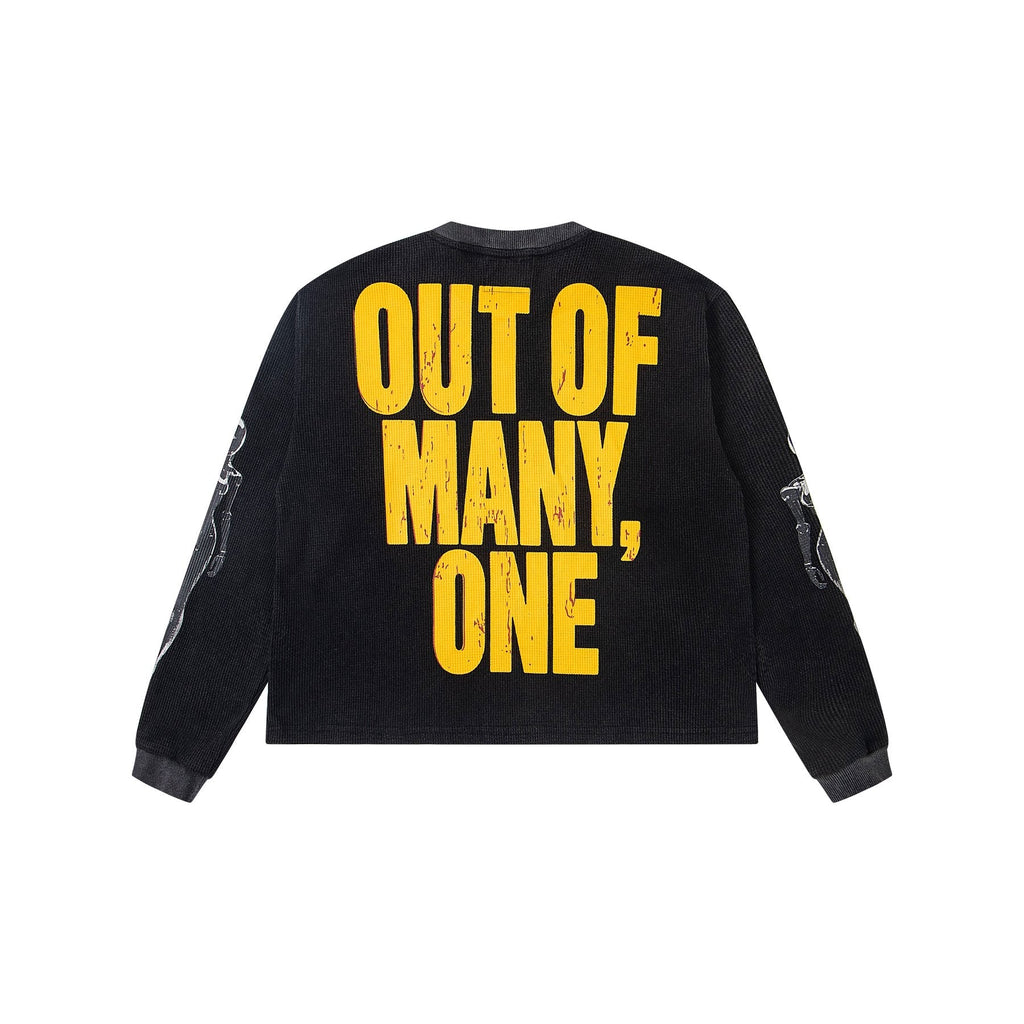 Godspeed Out of Many One Robot Graphic Long-Sleeve T-Shirt — back
