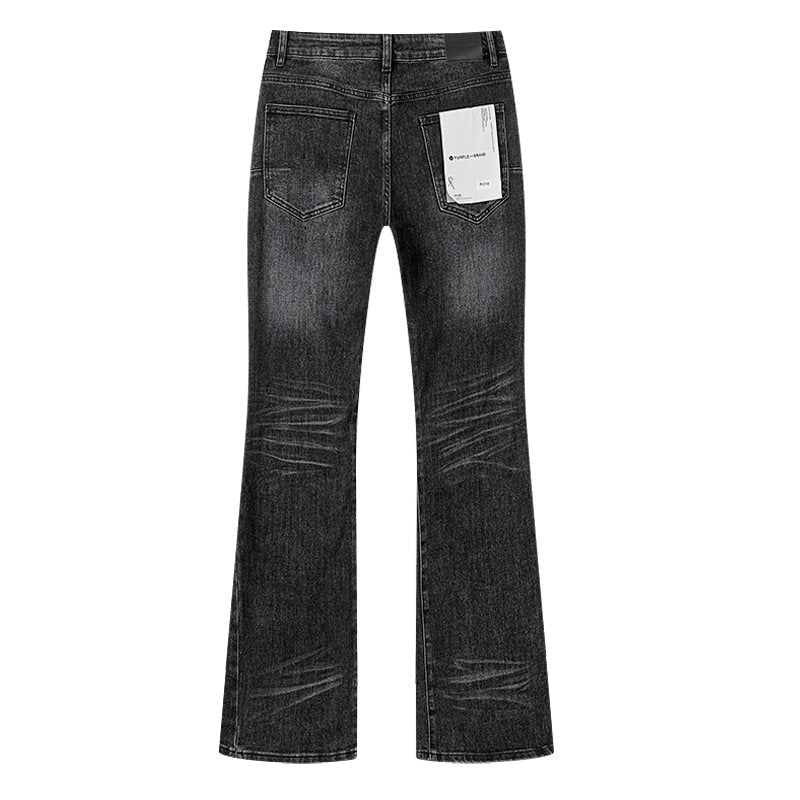 Purple Brand Black Washed Flare Jeans — back
