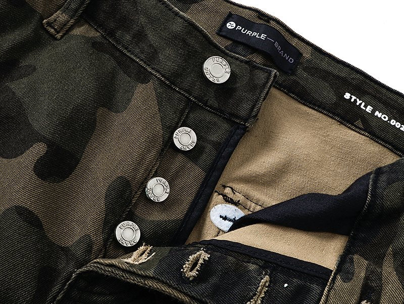 Purple Brand Green Camo Cargo Pants — detail