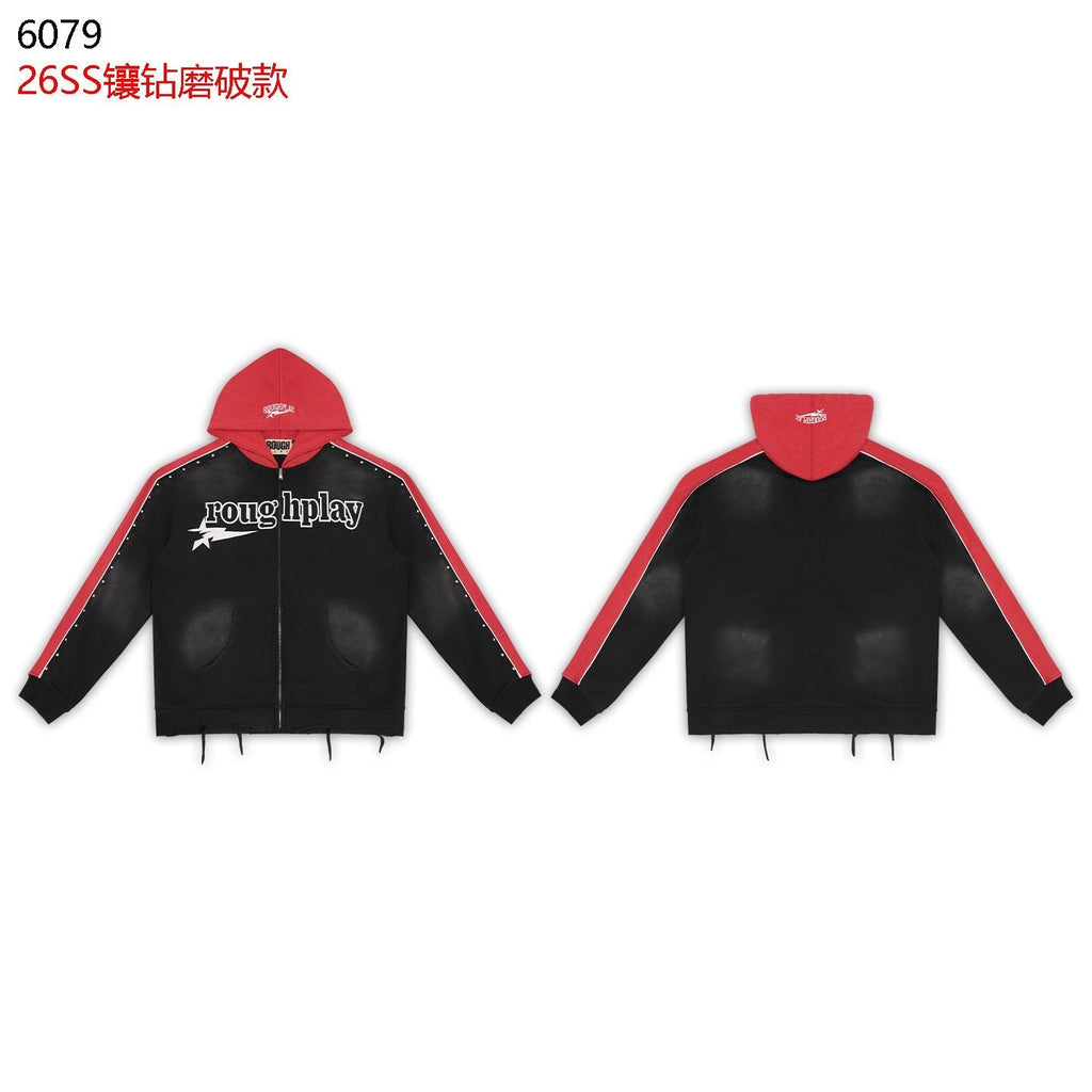 Rough Play Lightning Colorblock Zip Hoodie — front