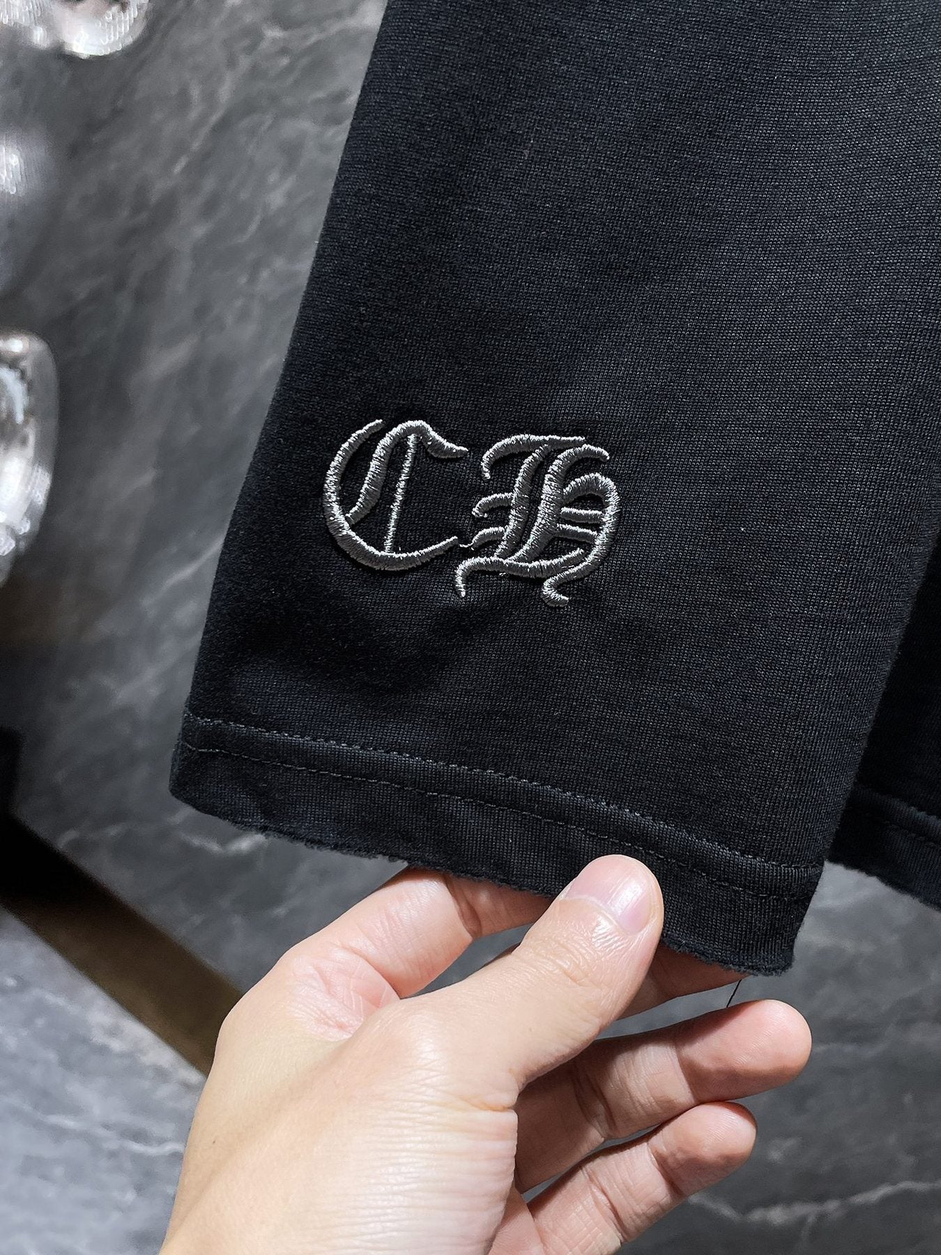 Chrome Hearts Floral Cross Embroidered Graphic T-Shirt — detail