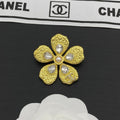 Chanel Pearl Gold 18K Gold Brooch