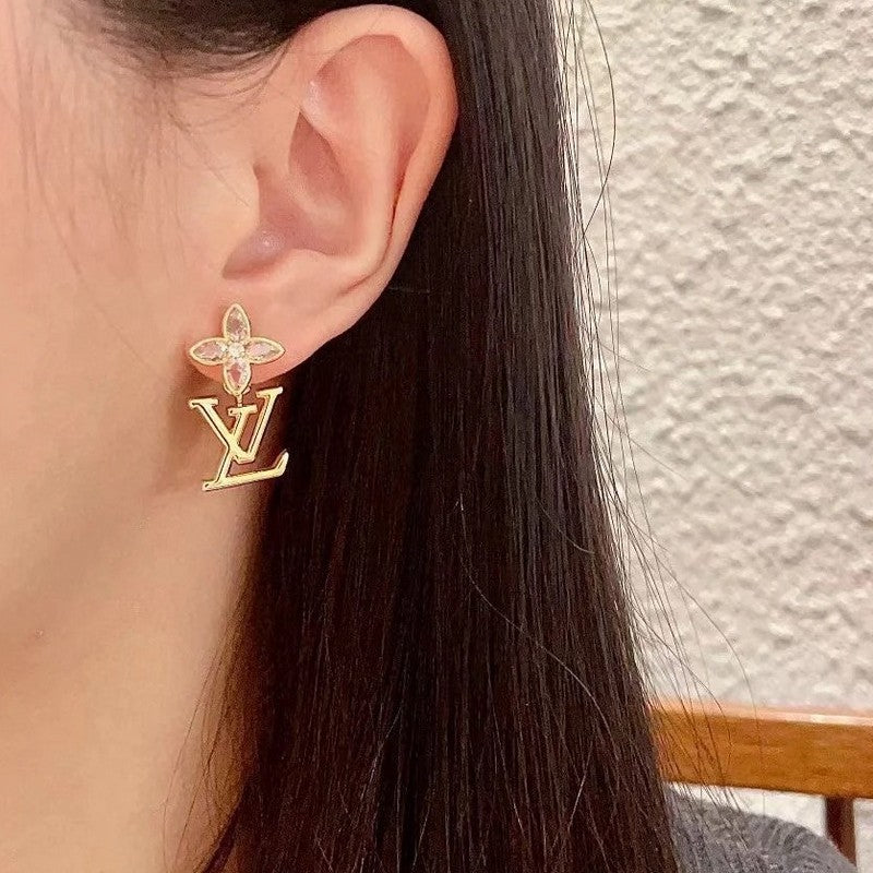 Louis Vuitton Iconic Crystal 18K Gold Earrings