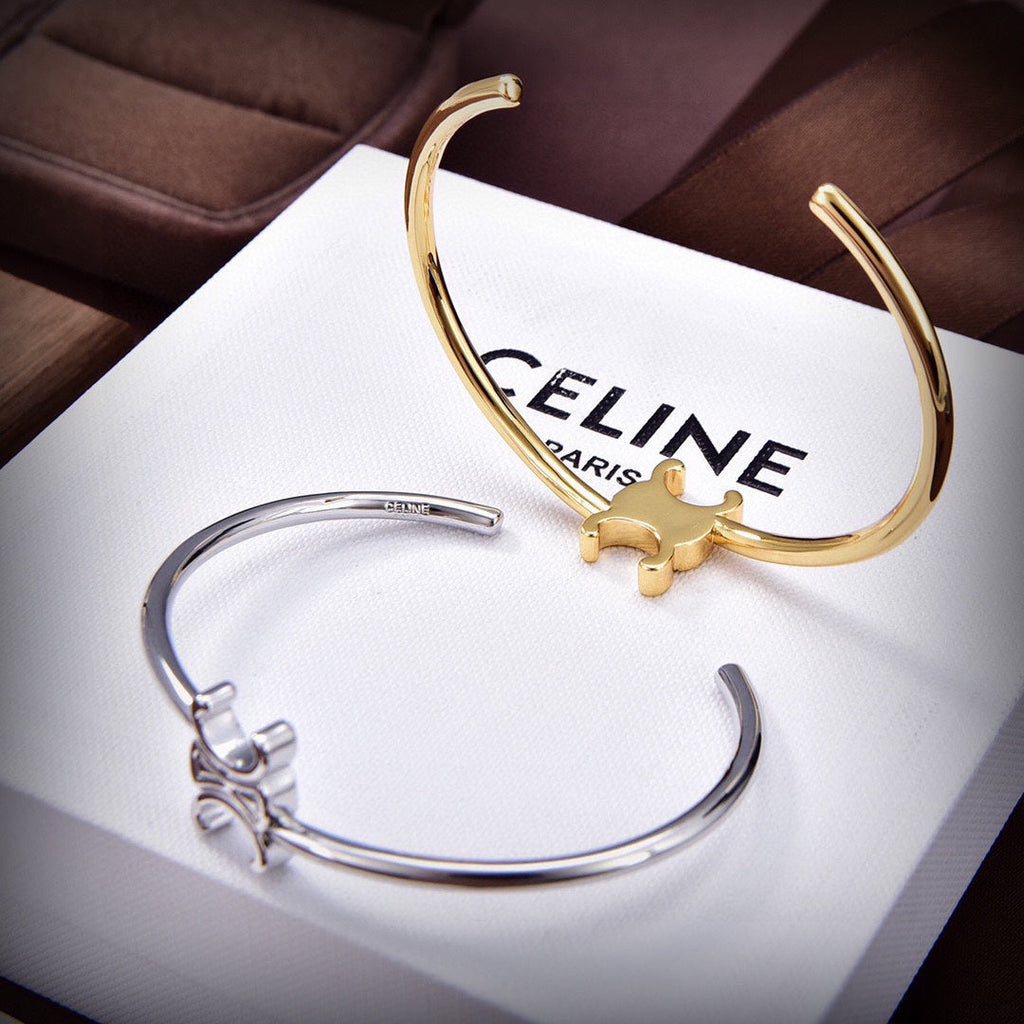 Celine Asymmetric 18K Gold Bracelet