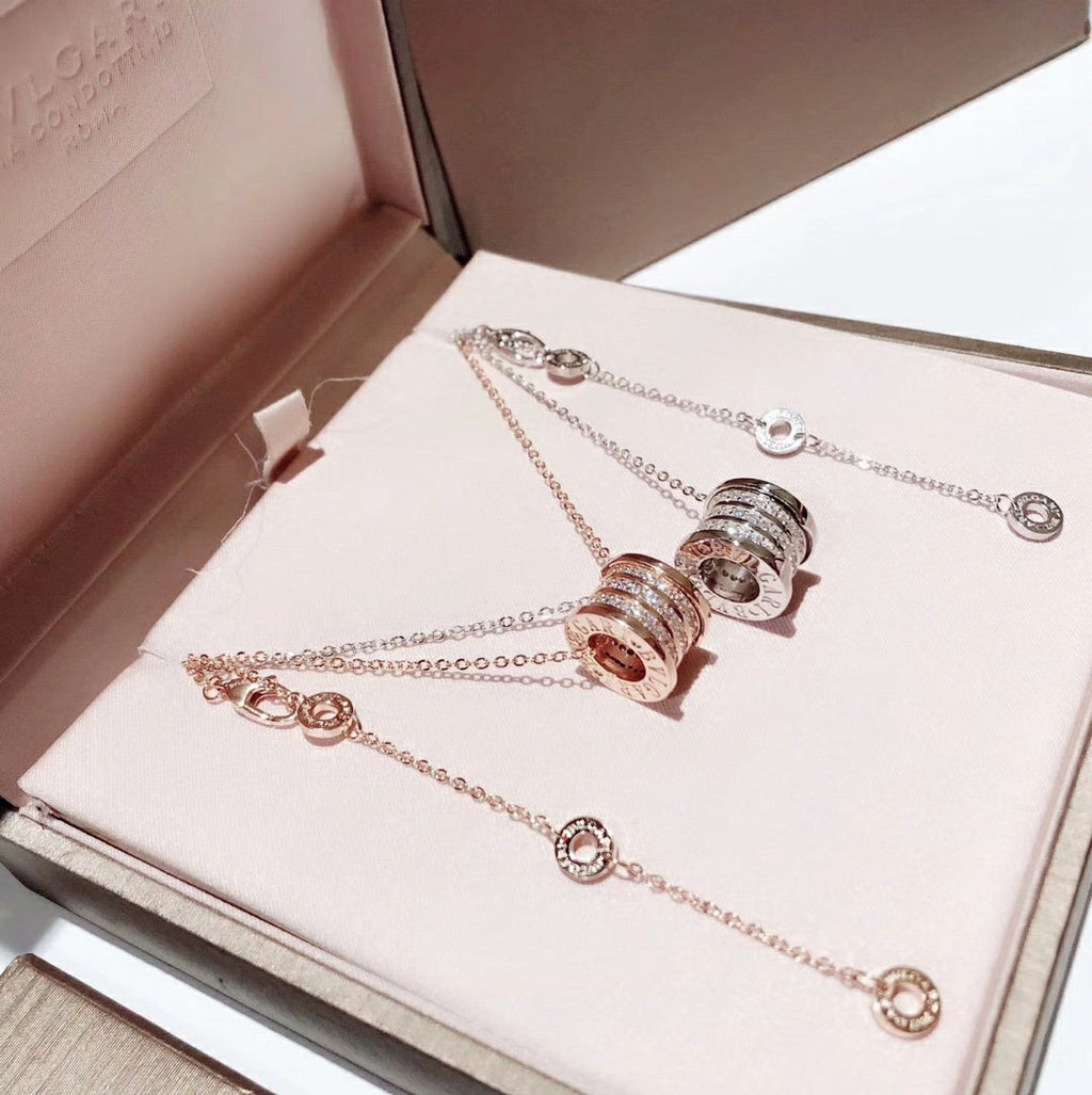 B.zero1 Demi-Pave Diamonds 18K Gold Necklace