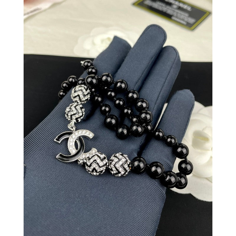 Chanel 24C Black Diamond 18K Gold Necklace