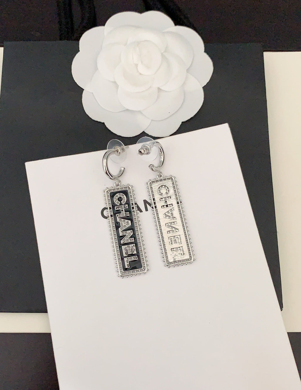 Chanel Typo Drop 18K Gold Earrings