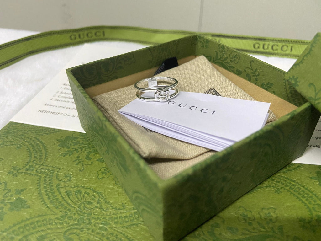 Double Gucci Interlocking Gucci Wide Open Ring